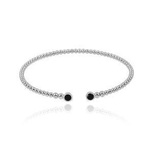 Attractive Stunning 925 Sterling <b>Silver</b> CZ Gemstone <b>Adjustable</b> Bangle Jewelry - Product Image 3