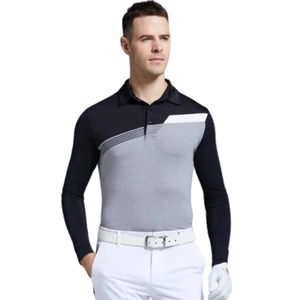 Active Wear Golf Polos pour hommes Matériau extensible et respirant Logo personnalisé + taille Vêtements de golf pour les sports du Vietnam - Product Image 1