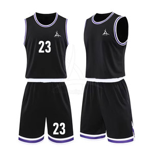 Tenues de basket-ball pour hommes avec logo personnalisé - Tailles plus grandes, respirantes, confortables, vêtements de basket-ball 100% polyester - Product Image 3