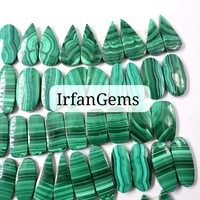Paire Cabochon en Malachite Naturelle Quartz Vert Semi Précieux Cabs en Pierres Précieuses en Vrac Poli à la Main Guérison Paire en Gros