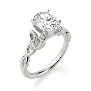 <b>Oval</b> Cut <b>Moissanite</b> Twisted <b>Engagement</b> <b>Ring</b> - Product Image 2