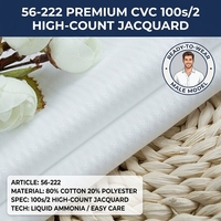 Tissu Jacquard CVC 100/2 en Coton Peigné 80% et Polyester 20%, Haute Densité, Blanchi, Respirant, Finition à l'Ammoniaque Liquide, Facile d'Entretien