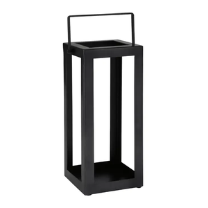 Lanterne décorative suspendue en métal avec revêtement en poudre noire Lanterne design en métal avec coupe artistique pour ambiance - Product Image 1