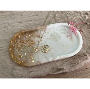 Resin <b>Tray</b> for <b>Jewelry</b> Storage and Vanity Decor Wedding food serving Drinks Wine Water - Product Image 6