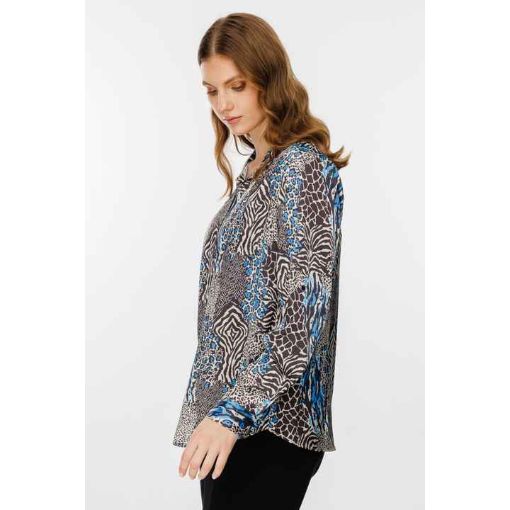 Blusa fantasia collo Polo