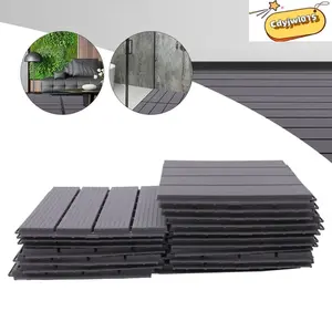 22X Smooth <b>Plastic</b> Interlocking Decking <b>Tiles</b> for Indoor/Outdoor Patio 12x12" 18mm Modern Contemporary Easy Click for <b>Garden</b> - Product Image 1