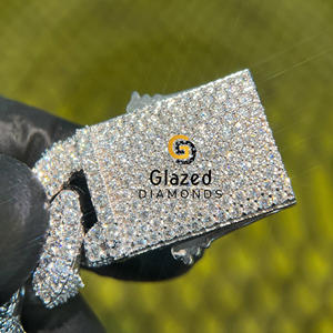 Nueva Cadena Cubana Unisex de Alta Gama con Diamantes de Corte Brillante Exquisito, Claridad VVs, Totalmente Cubierta de Diamantes, Pulseras Hip Hop de Plata Esterlina 925 - Product Image 4