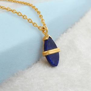 Handmade 925 Sterling Silver <b>Jewelry</b>-Natural Blue <b>Labradorite</b> Statement Pendant Gold Plated Necklace Bezel Setting for Women - Product Image 2
