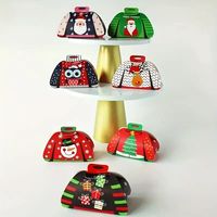 Coffret cadeau de Noël 24 pièces avec chandail de fête pour biscuits, bonbons et chocolats, parfait pour les fêtes et les petits emballages