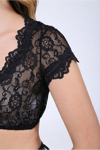 Blusa Dirndl tradicional para mujer, manga corta de algodón, estilo occidental informal, ajuste Regular, talla grande, temporada de invierno - Product Image 4