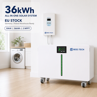 Système de Stockage d'Énergie Domestique - Batterie LiFePO4 36kWh 51.2V 720Ah avec Barre Lumineuse LED et Onduleur 50kW pour Alimentation Hors Réseau - Stock UE
