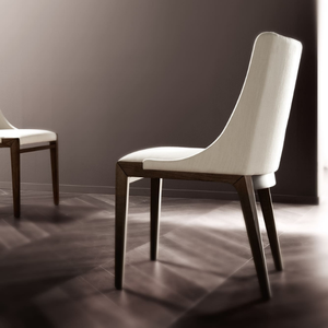 Silla lateral italiana hecha a mano en acabado marfil y madera para uso de mesa 2511417 - Product Image 3