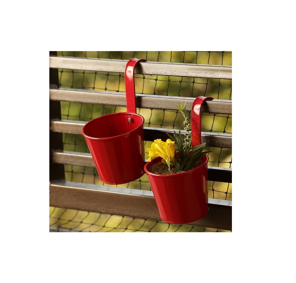 Metall Blumentopf Garten rot und gelb Metall Wand Pflanzer Hänge töpfe modernes Design Balkon dekorieren Artikel| Alibaba.com