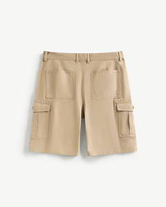 กางเกงขาสั้นผู้ชายผ้าแคนวาสรักษ์โลก ทรงตรง ซิปหน้า ระบายอากาศ แห้งเร็ว สวมใส่สบาย เหมาะสำหรับฤดูร้อน สไตล์ลำลอง สีพื้น - Product Image 2