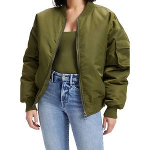 Chaqueta Bomber de manga larga para mujer de invierno 2025, diseño OEM personalizado, gran oferta, Chaqueta de punto a prueba de viento, talla adulta - Product Image 3