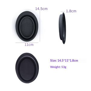 <b>Silicone</b> Cleaning Pad for Makeup Tools Multifunctional Makeup Brush Cleaner Foldable Cleaning <b>Mat</b> Face Mask Bowl for Home Use - Product Image 1