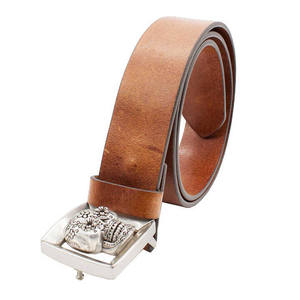 Cinturón de cuero con hebilla de Metal de aleación para hombre y mujer de lujo de alta calidad, diseño de calavera vegetal Vintage - Product Image 4