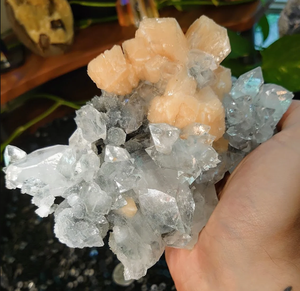 Hot Sale Bulk Natural Light Blue Apophyllite Cluster with Druzy and Huge Stilbite Formation <b>Ore</b> Specimen for Decoration Gift - Product Image 6