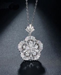 925 Sterling Silver Rhodium Plated Blue Aquamarine Moissanite Diamond Cluster Cuban Link <b>Chain</b> Necklace Hip Hop <b>Iced</b> Gift Women - Product Image 3