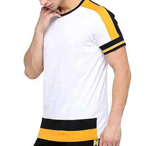 T-shirt en coton 100% uni de haute qualité, vendu en deux tons, coupe ajustée, t-shirt court pour homme - Product Image 2