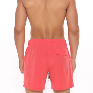 Short d'été 2023 polyester rouge imperméable pour hommes, vente en gros, haute qualité, short de plage, Surf, natation, avec OEM, 100% - Product Image 5