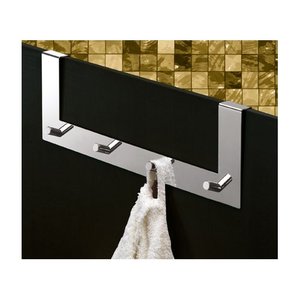 Gedy 2124 13 Polished Chrome Multiple <b>Bathroom</b> Hanger (40x5.4x13.5cm) Robe <b>Hooks</b> for Multiple <b>Bathrooms</b> - Product Image 1