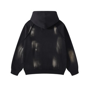Streetwear avec broderie et décoloration au soleil pour hommes, sweat à capuche épais avec strass, lavé à l'acide, fabricant personnalisé - Product Image 2