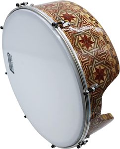 Gawharet El Fan 16" Professional Handmade Wood Bandir Bendir Dof Daf <b>Drum</b> with Internal Snare and External Tuning DOF4 - Product Image 1