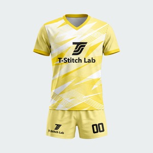 Nuova Elegante Divisa da Calcio 100% Poliestere ad Asciugatura Rapida, Manica Corta, Nome Squadra Personalizzato, Stampa a Trasferimento Termico, Collo a V, per Squadre Professionali - Product Image 3