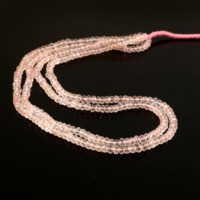 Perles facettées rondes en quartz rose naturel de 4 mm à 5 mm, perles de pierre précieuse en quartz rose, brin de 16 pouces, fabrication de bijoux, vente en gros