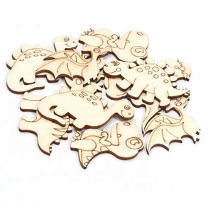 2023 New Set of 20 Creative <b>Wooden</b> Cartoon <b>Dinosaurs</b> Hanging Decorations Coloring Crafts for Children Wall Signs & Boxes - Product Image 5