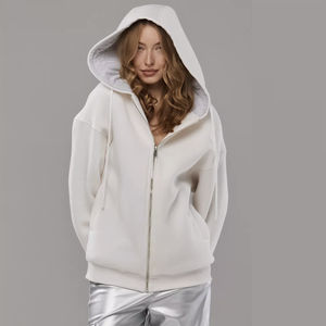 Sweat à capuche femme zippé chaud surdimensionné grande taille sweat hiver décontracté avec doublure respirante vêtements pakistanais - Product Image 5