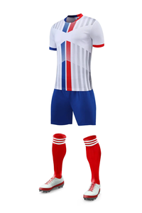 Conjunto de uniforme de fútbol para hombre, kit de fútbol de dos piezas de alta elasticidad, camiseta y pantalones cortos de manga corta con estampado de sublimación completa - Product Image 3