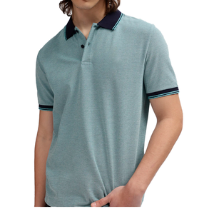 Polo de Manga Corta para Hombre, con Ribete en Contraste, Bolsillo, Corte Regular, Informal, de Algodón, Cómodo, Transpirable, Elegante, para Uso Diario - Product Image 4