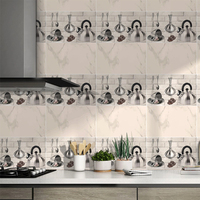 Carrelage mural en céramique à impression numérique 25 x 40 cm, finition lisse et brillante pour les murs de cuisine et de salle de bain, carrelage mural intérieur