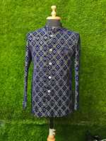 Vêtements islamiques de haute qualité en velours indo-occidental Sherwani Kurta pour mariage Robe musulmane avec costumes pour hommes