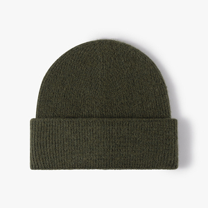 Gorro de punto de invierno con puños personalizado de acrílico 100% al por mayor con lazos para mujeres y hombres, ropa de playa con etiqueta tejida para mantener el calor - Product Image 6