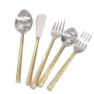Stainless Steel Hammered <b>Flatware</b> Serving Set - Product Image 5