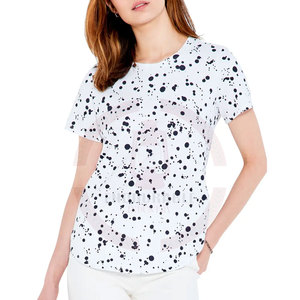 T-shirts décontractés à manches courtes pour femmes de meilleure qualité 100% coton été toile Logo personnalisé imprimé Design en gros - Product Image 1