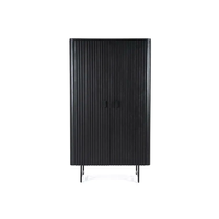 Armoire de rangement de cuisine moderne en bois de manguier, résistante à l'eau, avec étagères et tiroirs, armoire compacte pour garde-manger, finition noire