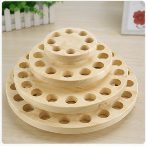 Wooden Essential Oil <b>Storage</b> <b>Rack</b> 3-Layer Round 7.8 Inches 360 Rotating Standing Type Minimalist Design for Bathroom Use - Product Image 3