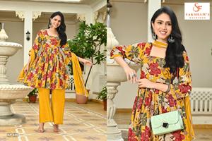 ชุด Kurti ชุดปาร์ตี้แฟนซีทันสมัยชุดปาร์ตี้สำหรับเจ้าสาวชุดปาร์ตี้สุดพิเศษสีม่วงสีเหลืองสุดหรู - Product Image 2