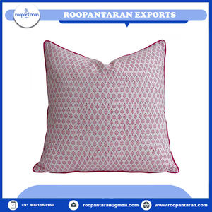 Best Selling Products Round <b>Cushion</b> Crafted With Care Hand Block Printed Cotton Piping <b>Cushion</b> <b>Cover</b> Pillow <b>Cover</b> - Product Image 2