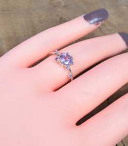 Bague en argent sterling 925 avec améthyste violette Bijoux de créateur en pierres précieuses naturelles - Product Image 4