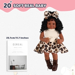 Детские куклы babebide Reborn, африканские американские куклы Reborn babeide 20 дюймов, виниловые куклы для маленьких девочек с вьющимися волосами - Product Image 6