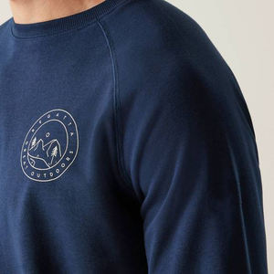 High Quality 100% Cotton Dark <b>Navy</b> Men's Crew Neck Sweatshirt Regular Fit Sports League Premium Print Design Breathable - Product Image 4