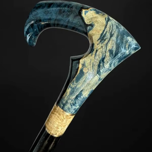 Bâton de marche en résine de bois antidérapant fait à la main avec poignée multi-forme Stong pour la réadaptation des personnes âgées - Product Image 1