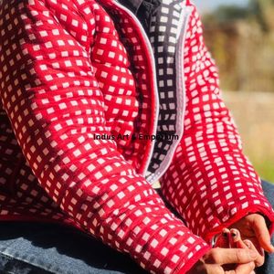 Veste bomber en coton matelassé à fleurs, faite à la main en Inde, brodée à la main, col montant classique, unisexe, réversible, manteau d'hiver - Product Image 6