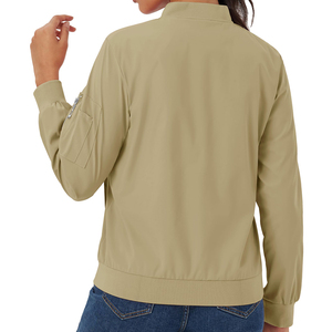 Compre Chaqueta Bomber Cortavientos Cálida para Invierno, Transpirable, de Manga Larga y Corte Holgado para Mujer - Product Image 2