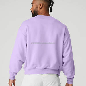 Hombres púrpura cuello redondo sólido manga completa sudadera hombres cuello redondo siguiente nivel Unisex sudaderas - Product Image 3